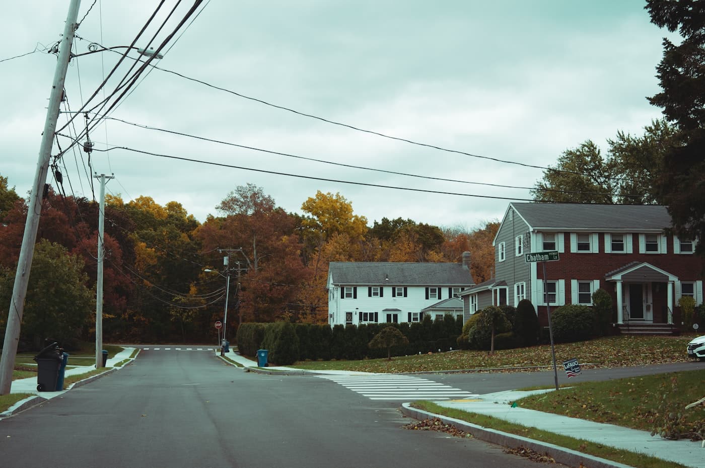A residential street of non-owner-occupied investment homes